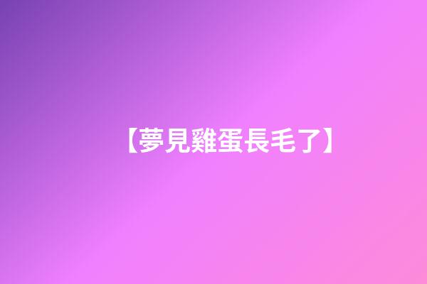 【夢見雞蛋長毛了】