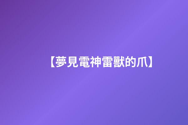 【夢見電神雷獸的爪】