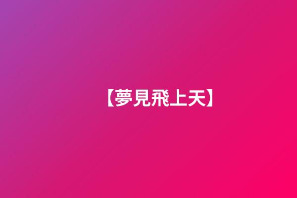 【夢見飛上天】