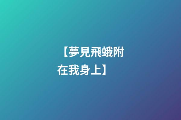 【夢見飛蛾附在我身上】