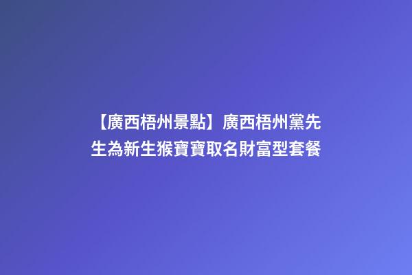 【廣西梧州景點】廣西梧州黨先生為新生猴寶寶取名財富型套餐-第1張-公司起名-玄機派