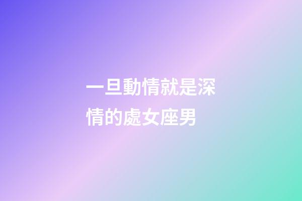 一旦動情就是深情的處女座男-第1張-星座運勢-玄機派