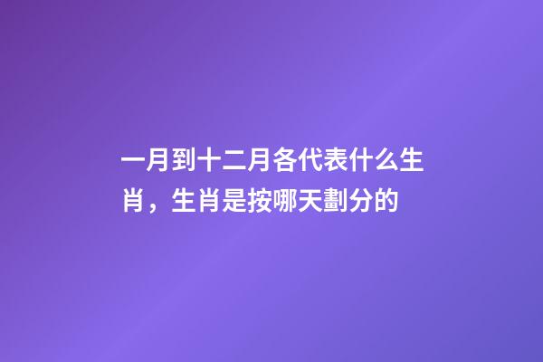 一月到十二月各代表什么生肖，生肖是按哪天劃分的-第1張-觀點-玄機派