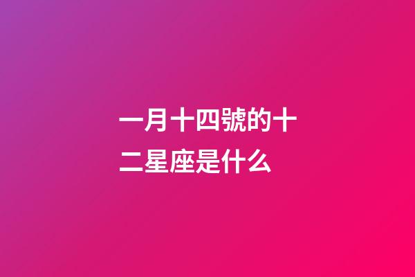 一月十四號的十二星座是什么-第1張-星座運勢-玄機派