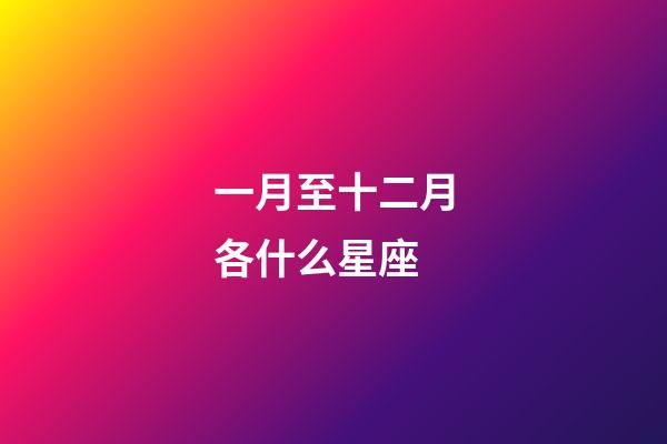 一月至十二月各什么星座-第1張-星座運勢-玄機派