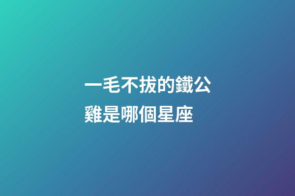 一毛不拔的鐵公雞是哪個星座-第1張-星座運勢-玄機派