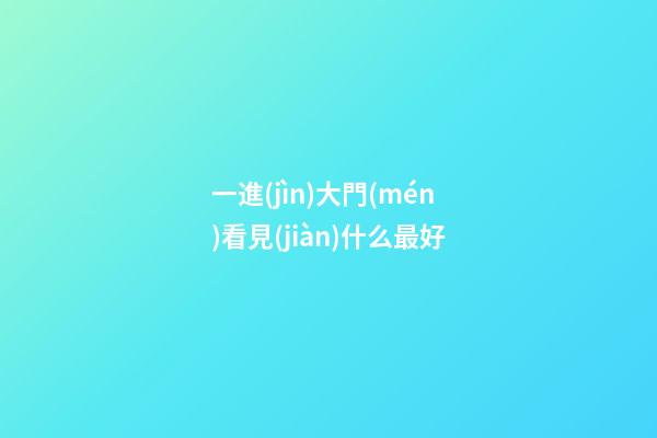 一進(jìn)大門(mén)看見(jiàn)什么最好