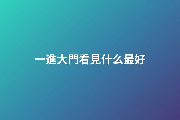 一進大門看見什么最好
