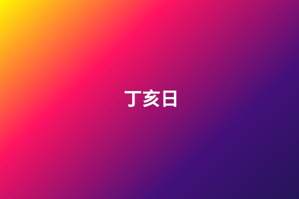 丁亥日