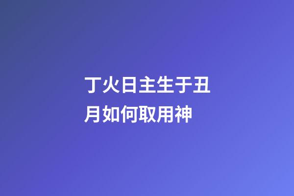 丁火日主生于丑月如何取用神?