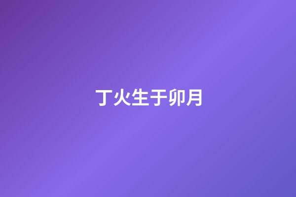 丁火生于卯月