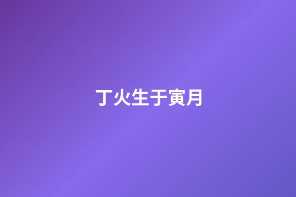 丁火生于寅月