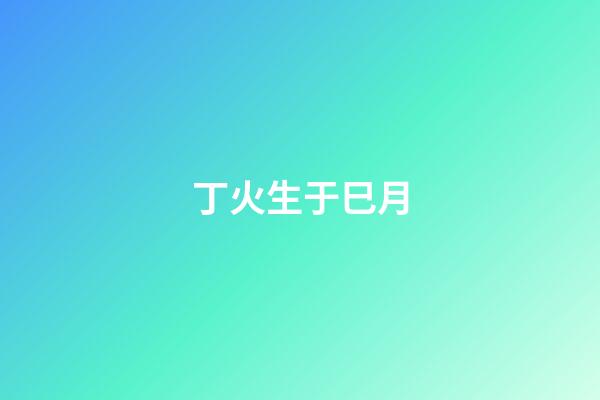 丁火生于巳月