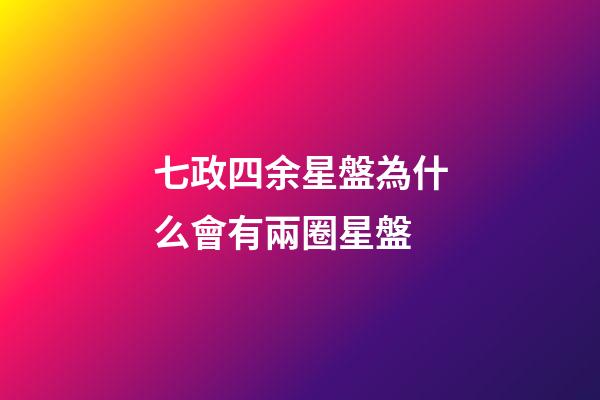 七政四余星盤為什么會有兩圈星盤-第1張-星座運勢-玄機派