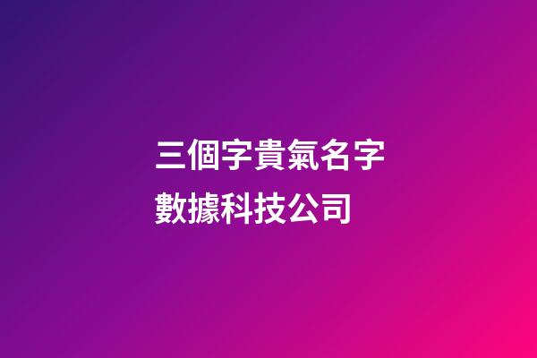 三個字貴氣名字數據科技公司-第1張-公司起名-玄機派