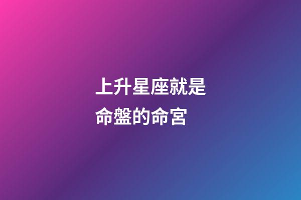 上升星座就是命盤的命宮-第1張-星座運勢-玄機派