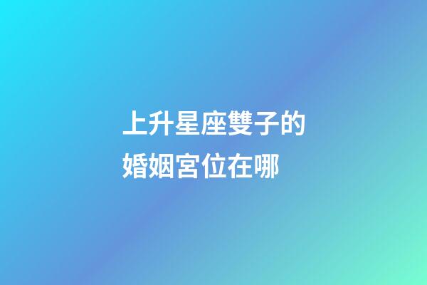 上升星座雙子的婚姻宮位在哪-第1張-星座運(yùn)勢(shì)-玄機(jī)派