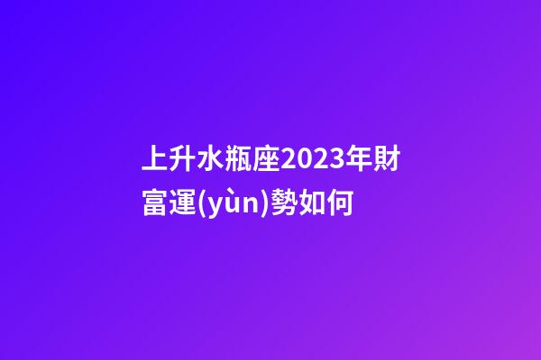 上升水瓶座2023年財富運(yùn)勢如何-第1張-星座運(yùn)勢-玄機(jī)派