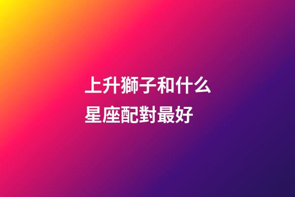 上升獅子和什么星座配對最好-第1張-星座運勢-玄機派