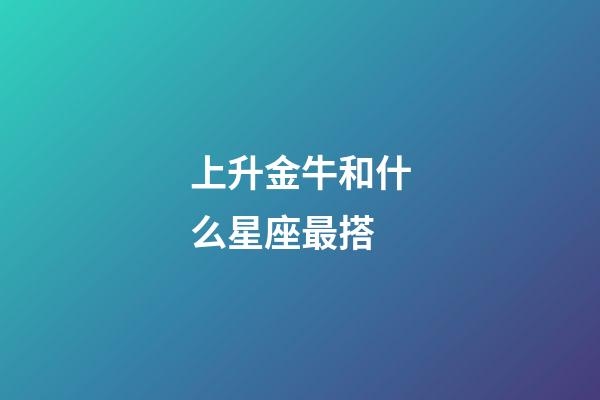 上升金牛和什么星座最搭-第1張-星座運勢-玄機派