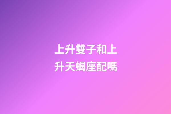 上升雙子和上升天蝎座配嗎-第1張-星座運勢-玄機派