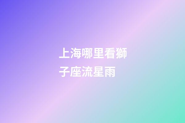 上海哪里看獅子座流星雨-第1張-星座運勢-玄機派