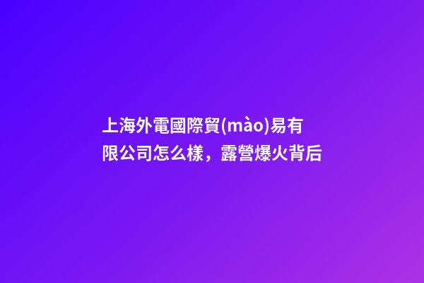 上海外電國際貿(mào)易有限公司怎么樣，露營爆火背后-第1張-觀點(diǎn)-玄機(jī)派