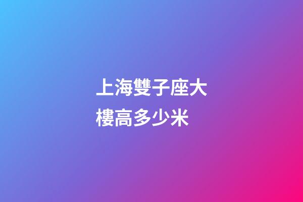 上海雙子座大樓高多少米