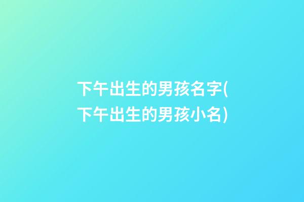 下午出生的男孩名字(下午出生的男孩小名)