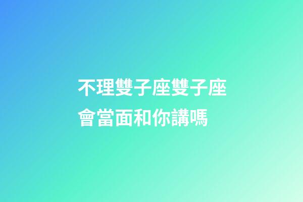 不理雙子座雙子座會當面和你講嗎-第1張-星座運勢-玄機派