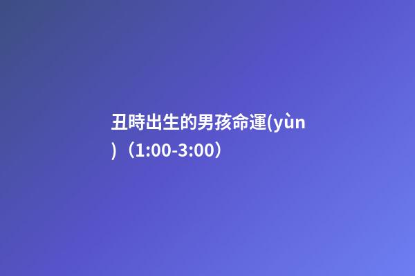 丑時出生的男孩命運(yùn)（1:00-3:00）