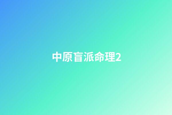 中原盲派命理2
