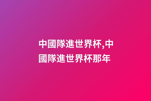 中國隊進世界杯,中國隊進世界杯那年-第1張-觀點-玄機派