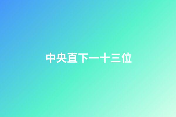 中央直下一十三位