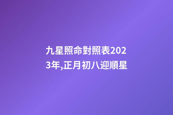 九星照命對照表2023年,正月初八迎順星-第1張-觀點-玄機派