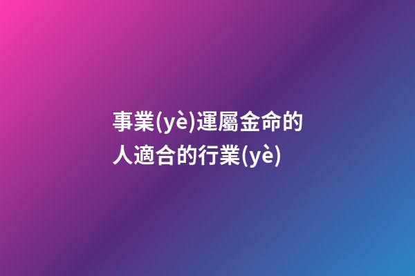 事業(yè)運屬金命的人適合的行業(yè)