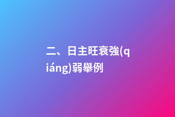 二、日主旺衰強(qiáng)弱舉例