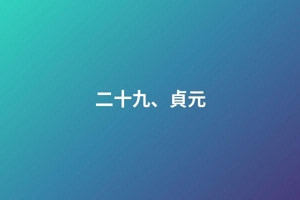 二十九、貞元