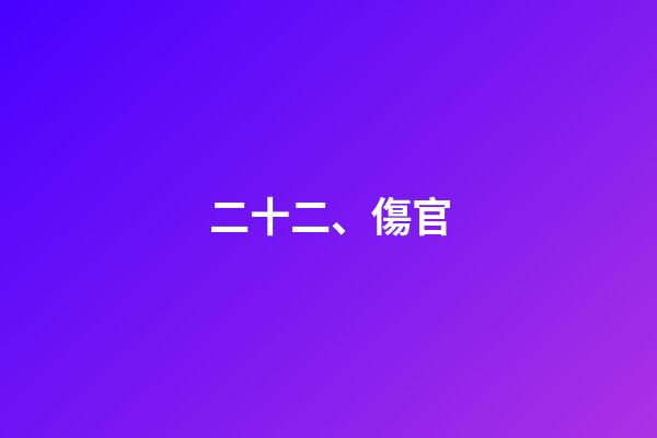 二十二、傷官