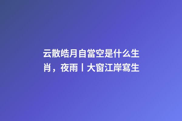 云散皓月自當空是什么生肖，夜雨丨大窗江岸寫生(三章)-第1張-觀點-玄機派
