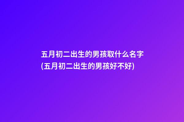 五月初二出生的男孩取什么名字(五月初二出生的男孩好不好)