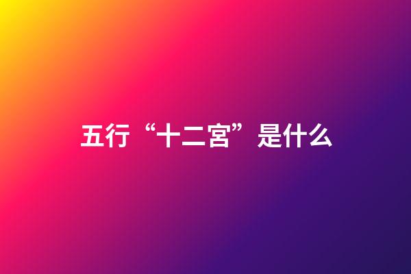 五行“十二宮”是什么?