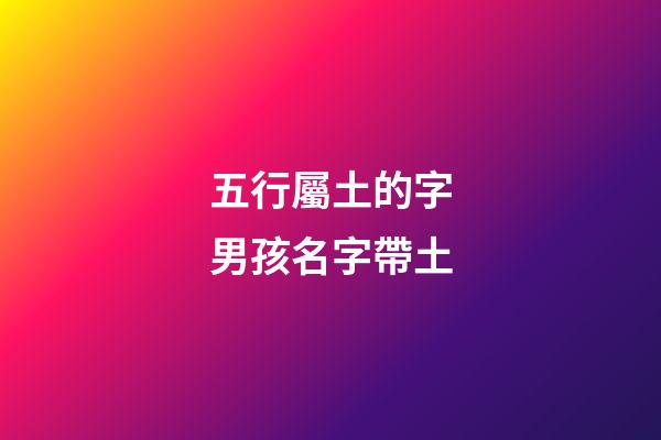 五行屬土的字男孩名字帶土(五行屬土的字男孩用字大全)-第1張-男孩起名-玄機派