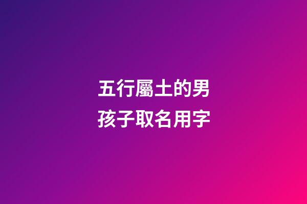 五行屬土的男孩子取名用字(五行屬土的字男孩用字推薦)-第1張-男孩起名-玄機派