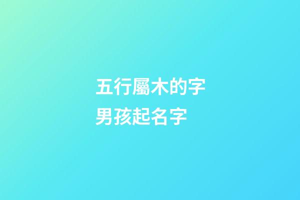 五行屬木的字男孩起名字(五行屬木的男孩名用字)-第1張-男孩起名-玄機派