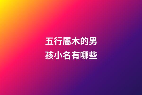 五行屬木的男孩小名有哪些(五行屬木什么字最好男寶寶小名)-第1張-男孩起名-玄機派