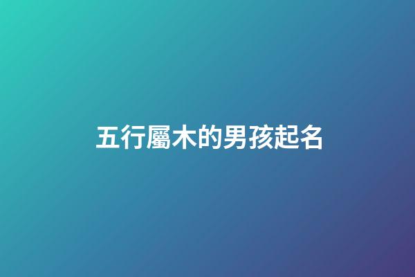 五行屬木的男孩起名(五行屬木的男孩起名大全)-第1張-男孩起名-玄機(jī)派
