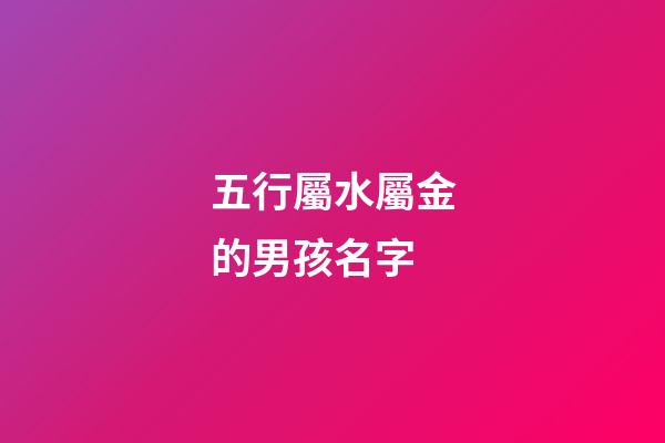 五行屬水屬金的男孩名字(屬水屬金的男孩名字大全)-第1張-男孩起名-玄機派