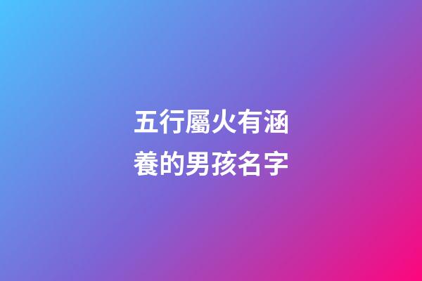 五行屬火有涵養的男孩名字(五行屬火有涵養的男孩名字兩個字)-第1張-男孩起名-玄機派