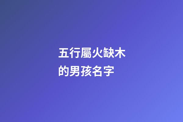 五行屬火缺木的男孩名字(五行屬火缺木的男孩名字大全)-第1張-男孩起名-玄機派